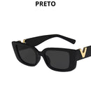 Óculos de Sol Retrô Retangular | Elegância Vintage